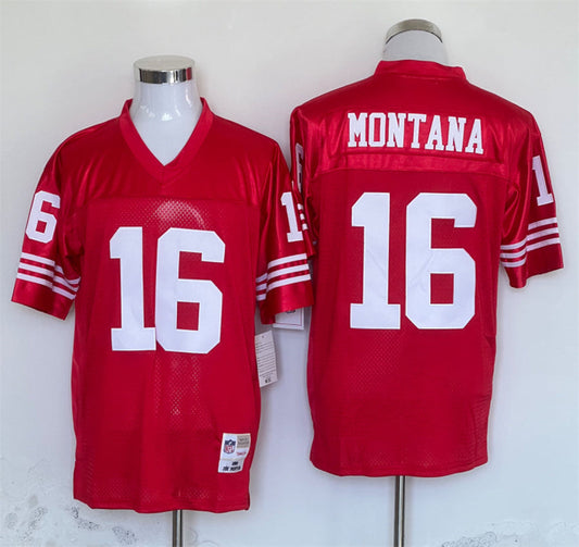 Men's San Francisco 49ers Joe Montana Mitchell & Ness Scarlet Legacy Replica Player jersey