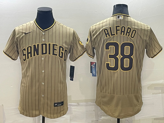 Men's San Diego Padres Jorge Alfaro #38 Khaki Stitched jersey
