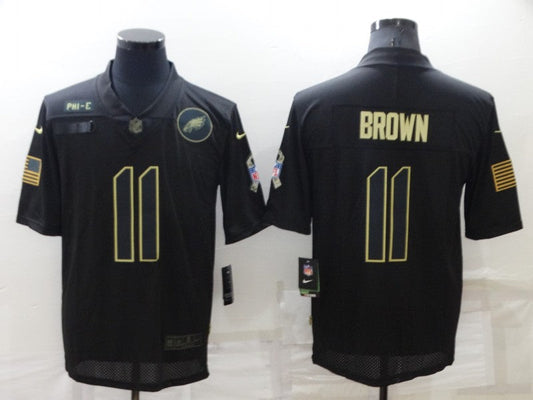 Men's Philadelphia Eagles A.J. Brown #11 Black Player Game jersey
