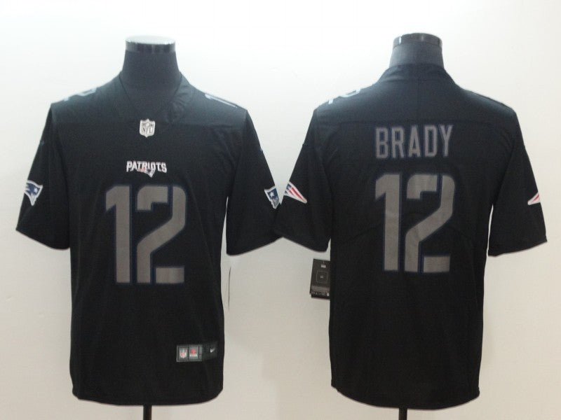 Men's New England Patriots #12 Tom Brady Black Game jersey