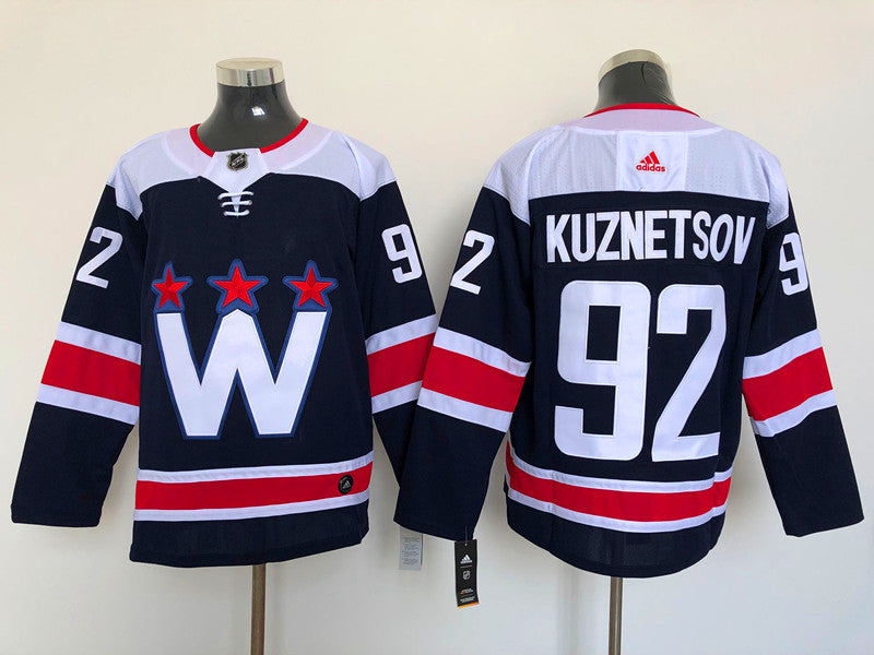 Men's Washington Capitals Evgeny Kuznetsov #92 Navy Home Breakaway Player jersey