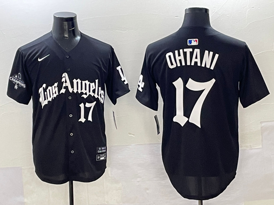 Men's Los Angeles Dodgers Shohei Ohtani #17 Black Team Player Game Jersey