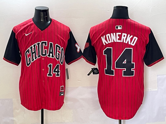 Men's Chicago White Sox Paul Konerko #14 Red/Black 2025 City Connect Limited Retired Player jersey