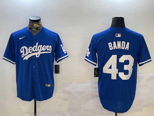 Men's Los Angeles Dodgers Anthony Banda #43 Royal Replica Player jersey