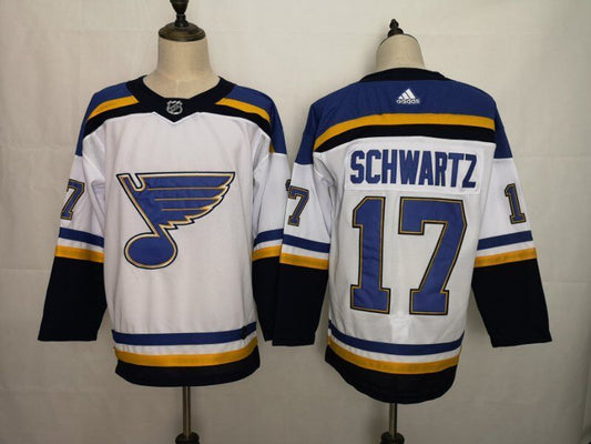 Men's St. Louis Blues Jaden Schwartz #17 White Breakaway Player jersey