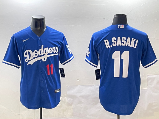 Men's Los Angeles Dodgers Roki Sasaki #11 Royal Alternate Replica Player jersey