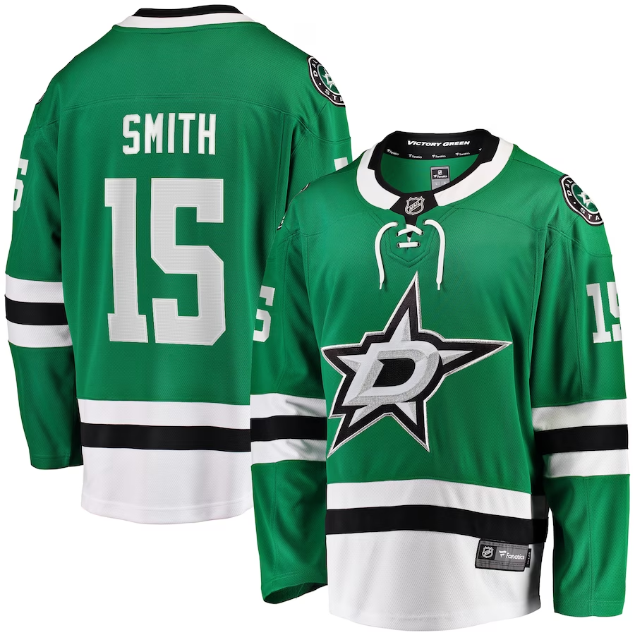 Men's Dallas Stars Craig Smith #15 Kelly Green Home Breakaway jersey