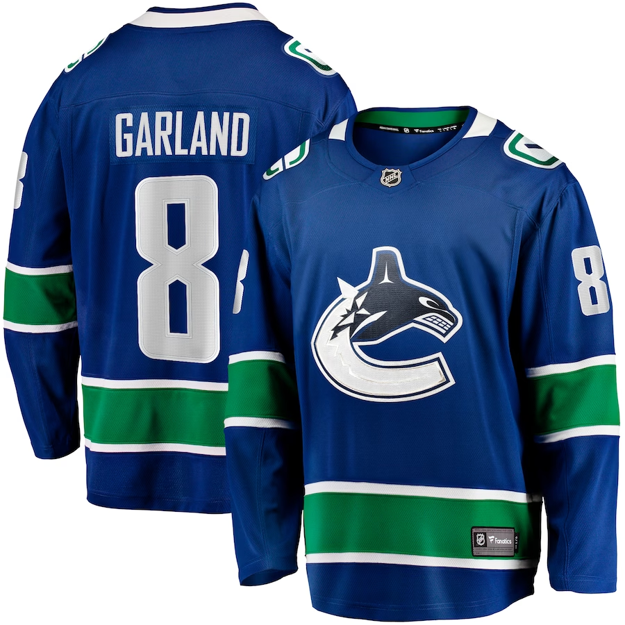 Men's Vancouver Canucks Conor Garland #8 Blue Home Breakaway jersey