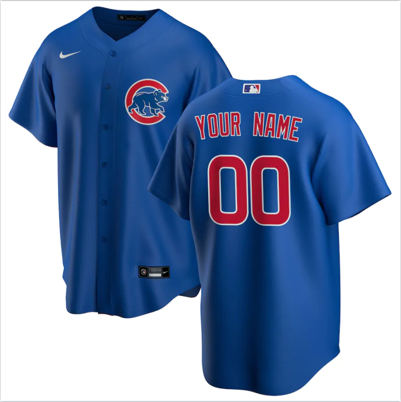Men's Chicago Cubs Royal Alternate Replica Custom jersey