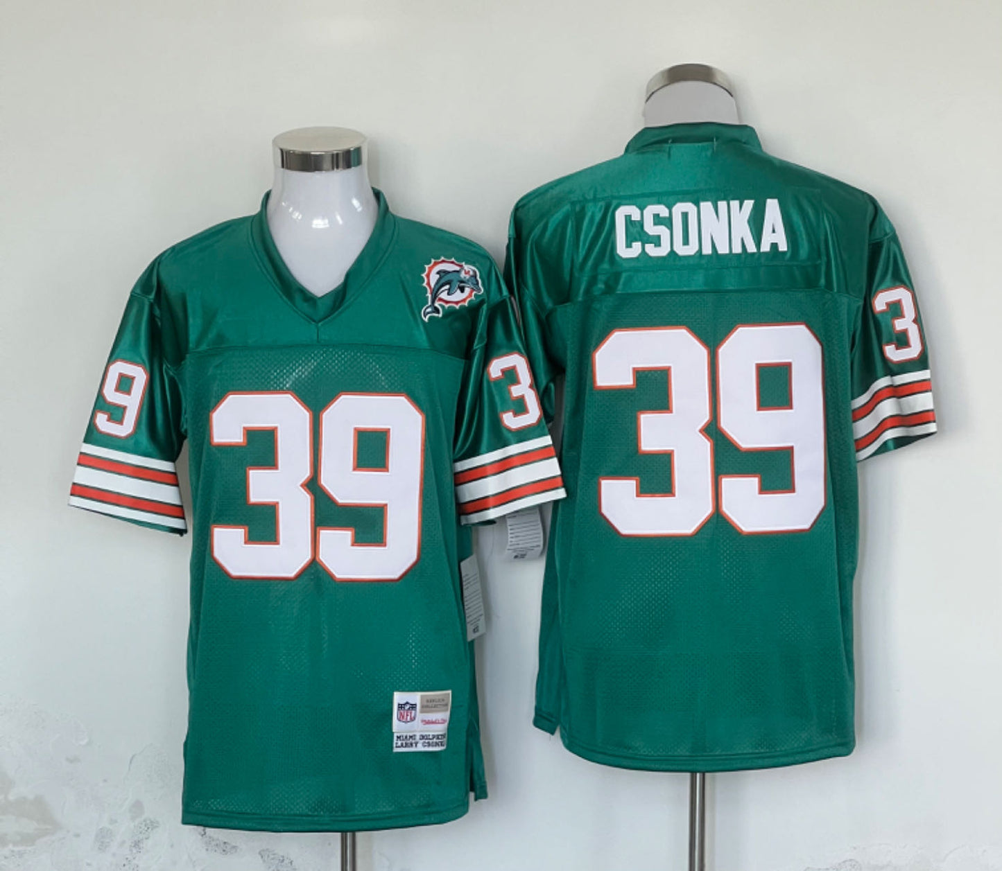 Men's Miami Dolphins Larry Csonka Mitchell & Ness Aqua Legacy Replica jersey