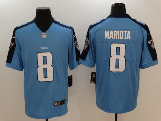Men's Tennessee Titans Marcus Mariota #8 Blue Game jersey