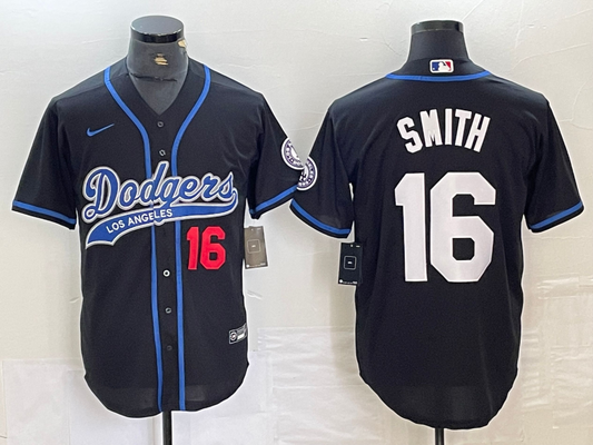 Men's Los Angeles Dodgers Will Smith #16 Black Player jersey Joint Edition