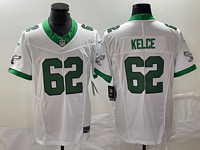Men's Philadelphia Eagles Jason Kelce #62 White Game jersey
