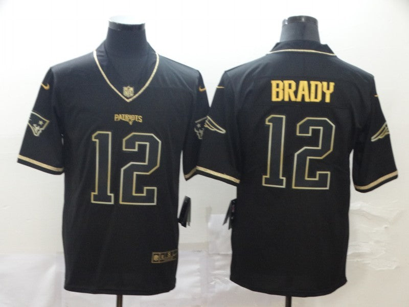 Men's New England Patriots #12 Tom Brady Black Game Player jersey