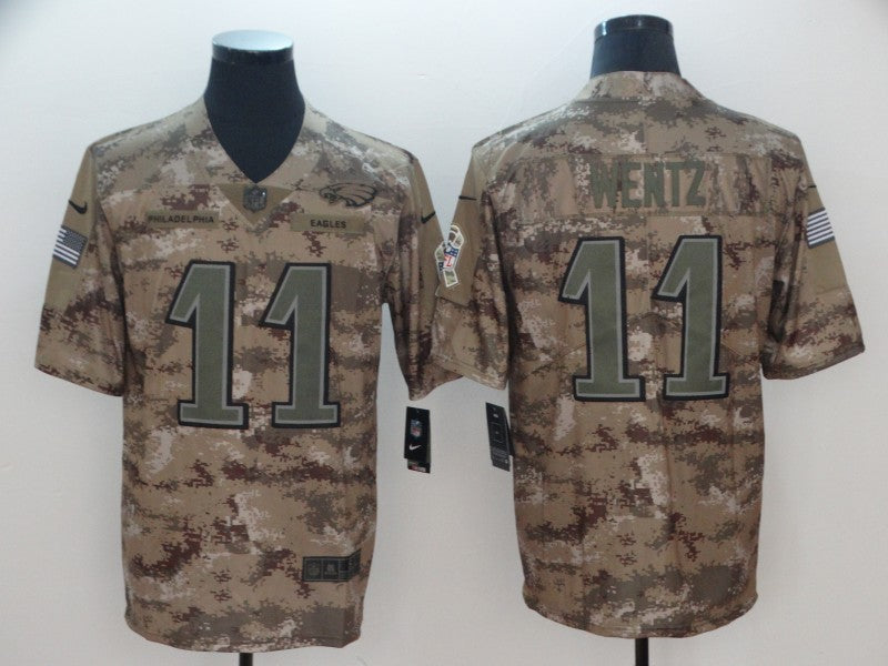Men's Philadelphia Eagles Carson Wentz #11 Camouflage Game jersey