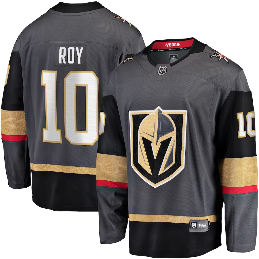 Men's Vegas Golden Knights Nicolas Roy #10 Gray Home Breakaway Player jersey