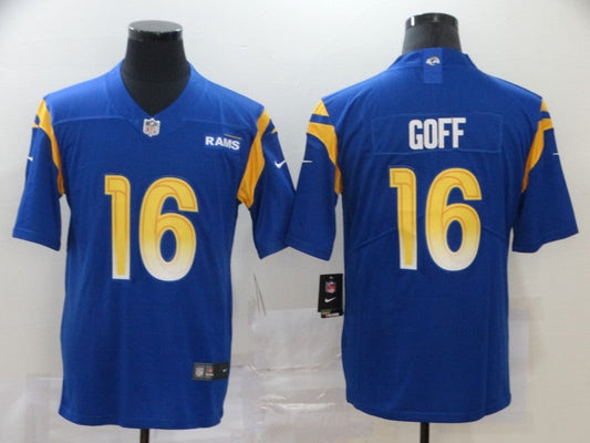 Men's Los Angeles Rams Jared Goff #16 Blue Game Player jersey