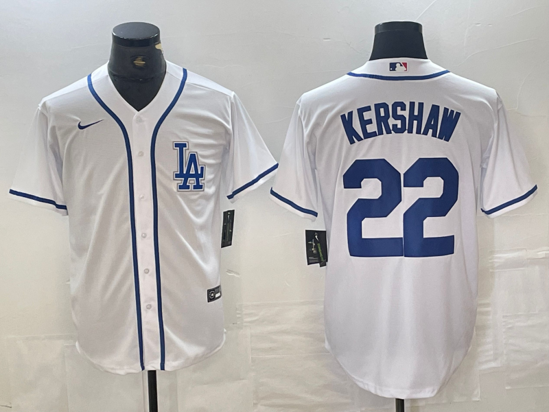 Men's Los Angeles Dodgers Clayton Kershaw #22 White Limited Player jersey