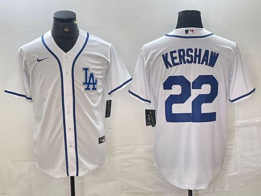 Men's Los Angeles Dodgers Clayton Kershaw #22 White Limited Player jersey