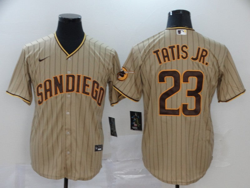 Men's San Diego Padres Fernando Tatis Jr. #23 Stitched Khaki jersey