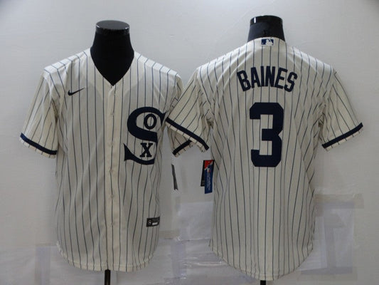 Men's Chicago White Sox Harold Baines #3 Beige Replica Baseball jersey
