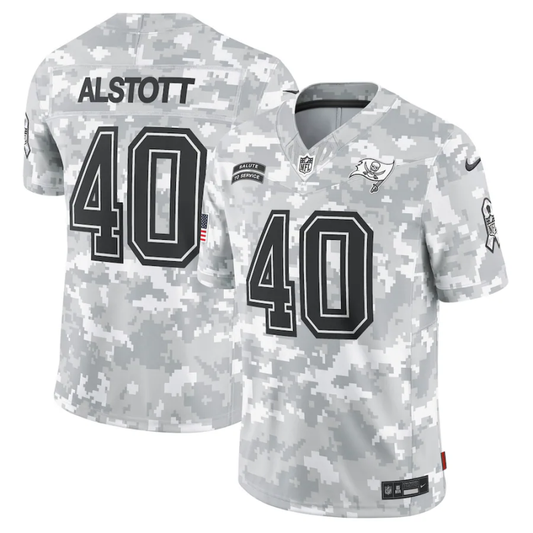 Men's Tampa Bay Buccaneers Mike Alstott #40 Arctic Camo 2024 Salute to Service Retired Player Limited jersey