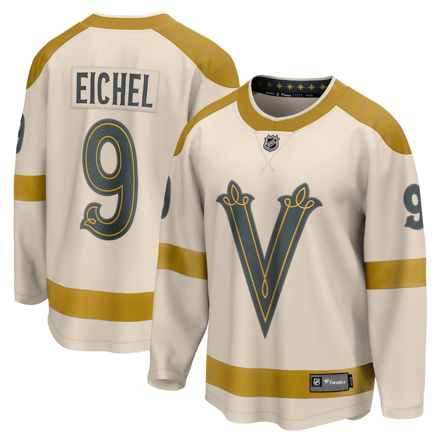 Men's Vegas Golden Knights Jack Eichel #9 Cream 2024 NHL Winter Classic Breakaway Player jersey
