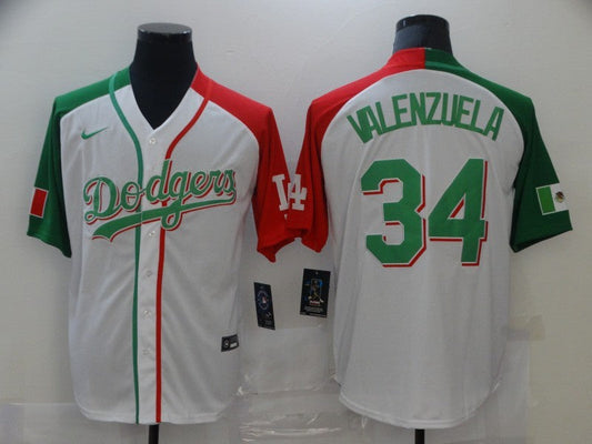 Men's Los Angeles Dodgers Fernando Valenzuela #34 White Player jersey