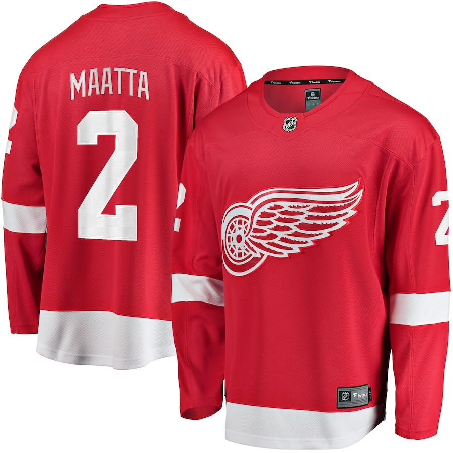 Men's Detroit Red Wings Olli Maatta #2 Red Home Breakaway Player jersey