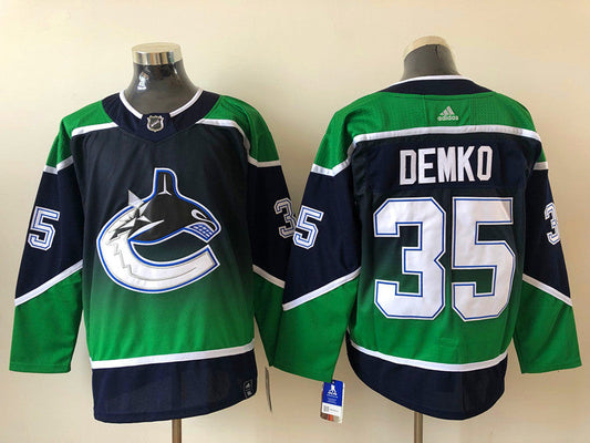 Men's Vancouver Canucks Thatcher Demko #35 Black Breakaway jersey