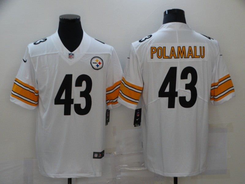 Men's Pittsburgh Steelers Troy Polamalu #43 White Game jersey