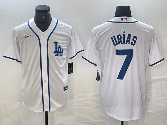Men's Los Angeles Dodgers Julio Urias #7 White Limited Player jersey