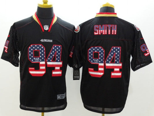Men's San Francisco 49ers Justin Smith #94 Black Game jersey
