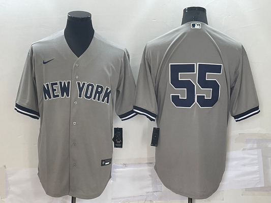 Men's New York Yankees Hideki Matsui #55 Gray Replica Player Name jersey