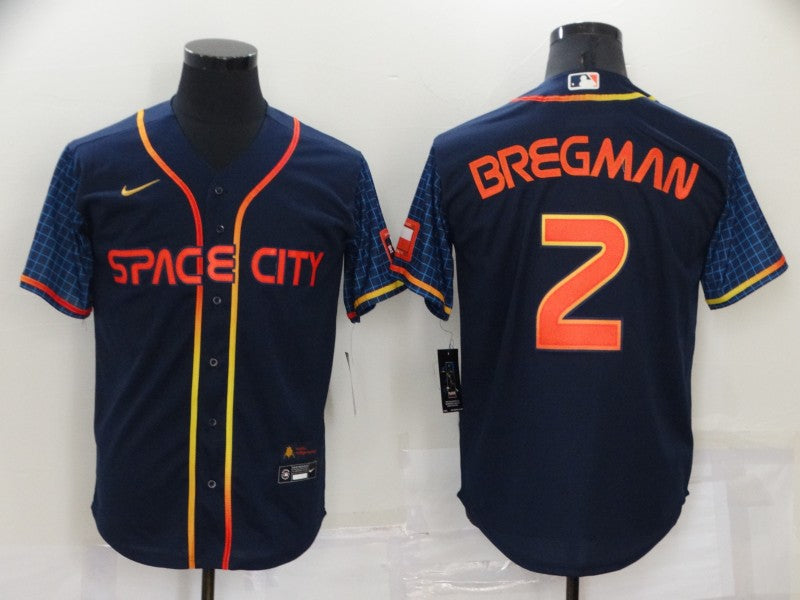 Men's Houston Astros Alex Bregman #2 Navy Space City jersey