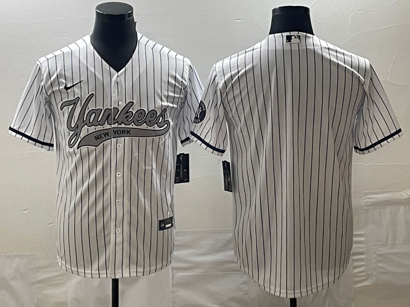 Men's New York Yankees White Blank jersey Joint Edition