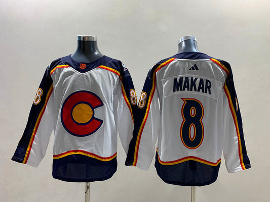 Men's Colorado Avalanche Cale Makar #8 White Breakaway Player jersey