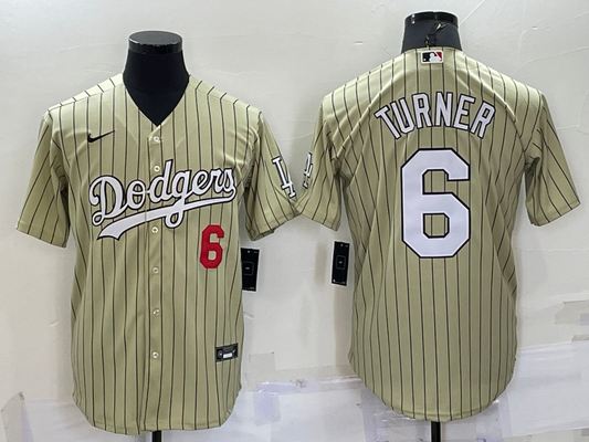 Men's Los Angeles Dodgers Trea Turner #6 Gold Replica Baseball jersey