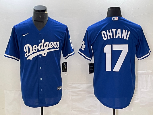 Men's Los Angeles Dodgers Shohei Ohtani #17 Blue Replica Game jersey