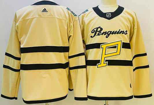 Men's Pittsburgh Penguins Yellow Blank Player jersey