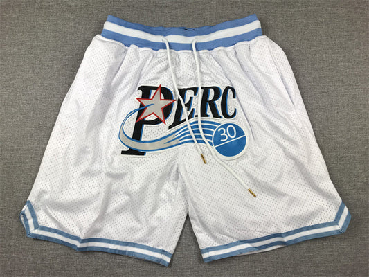 Men's Perc O'Cet #30 Movie White Basketball Shorts