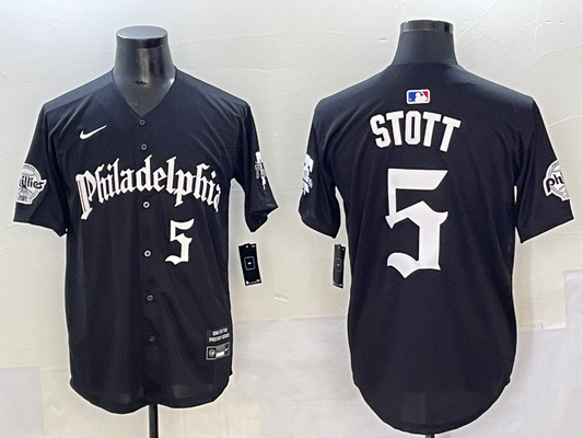 Men's Philadelphia Phillies Bryson Stott #5 Black Limited Player Jersey