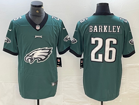 Men's Philadelphia Eagles Saquon Barkley #26 Midnight Green Game jersey