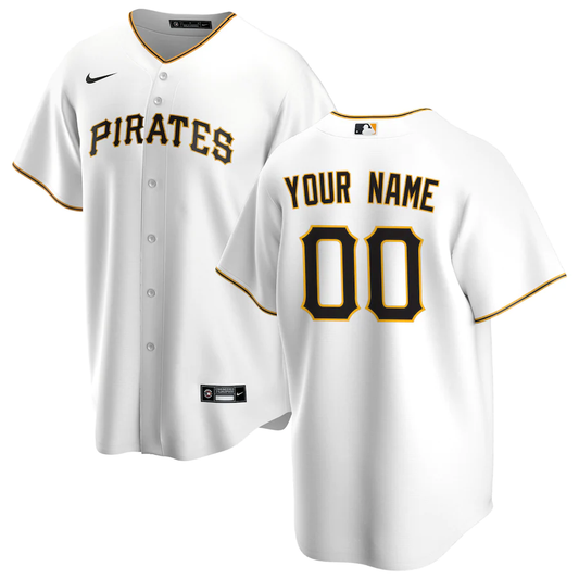 Men's Pittsburgh Pirates White Home Replica Custom jersey