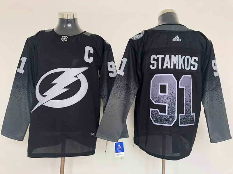 Men's Tampa Bay Lightning Steven Stamkos #91 Black Breakaway Player jersey