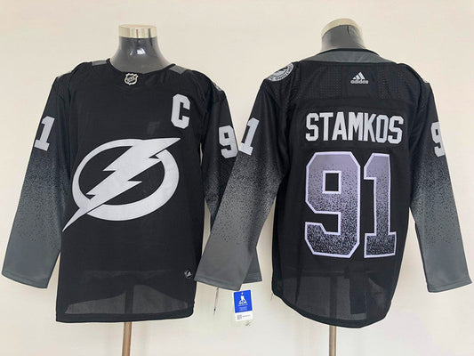 Men's Tampa Bay Lightning Steven Stamkos #91 Black Breakaway Player jersey