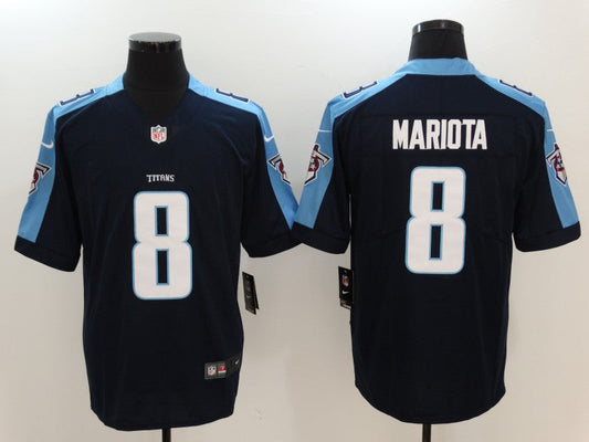 Men's Tennessee Titans Marcus Mariota #8 Navy Game Player jersey