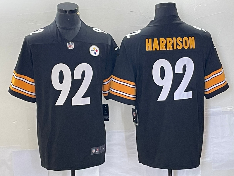 Men's Pittsburgh Steelers James Harrison #92 Black Retired Game jersey