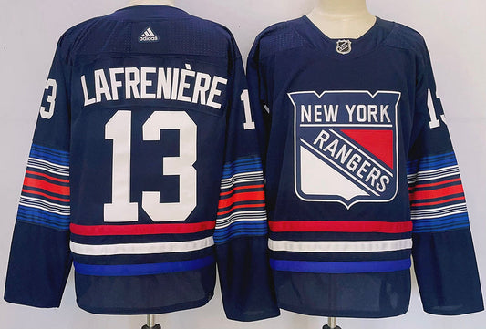 Men's New York Rangers Alexis Lafreniere #13 Navy Game jersey