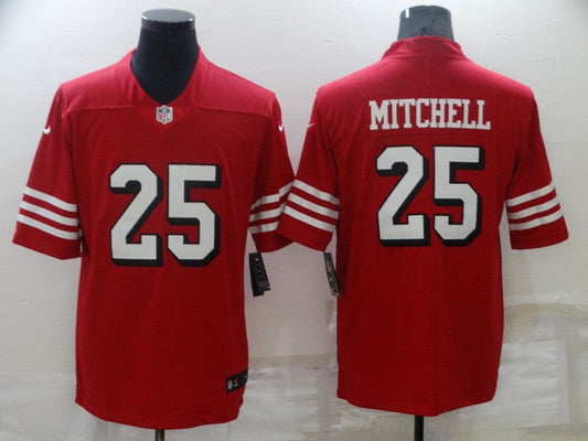 Men's San Francisco 49ers Elijah Mitchell #25 Scarlet Alternate Team Game jersey